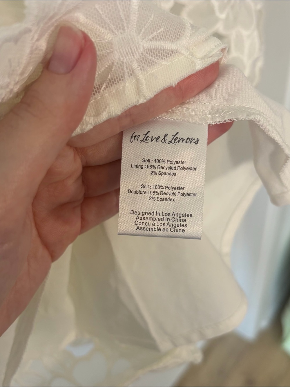 NWT For Love & Lemons Leighton Mini Dress White Floral Embroidered S - Picture 14 of 15